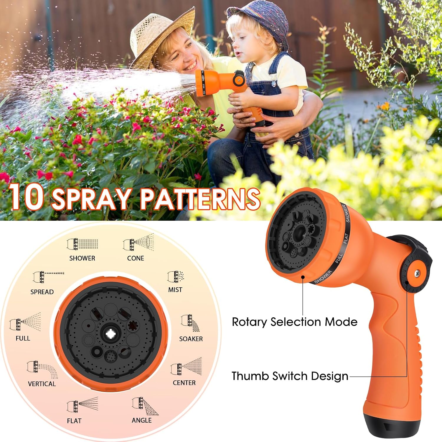 Detalle 2 de Expandable Garden Hose 50FT with 10-Function Gun: Durable, Flexible and Easy to Use