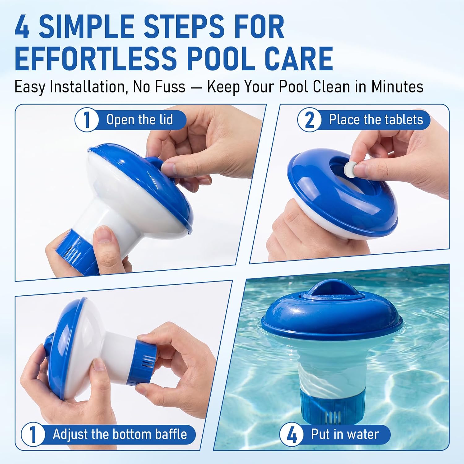 Thumbnail 3 de SINPY 100g Chlorine Tablets for Pools & Hot Tubs with Floating Dispenser