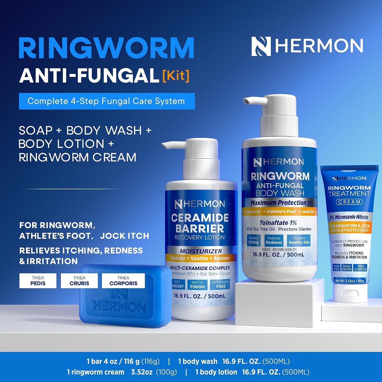 Thumbnail 6 de Hermon Antifungal Body Wash and Lotion Set, 16.9 fl oz Each