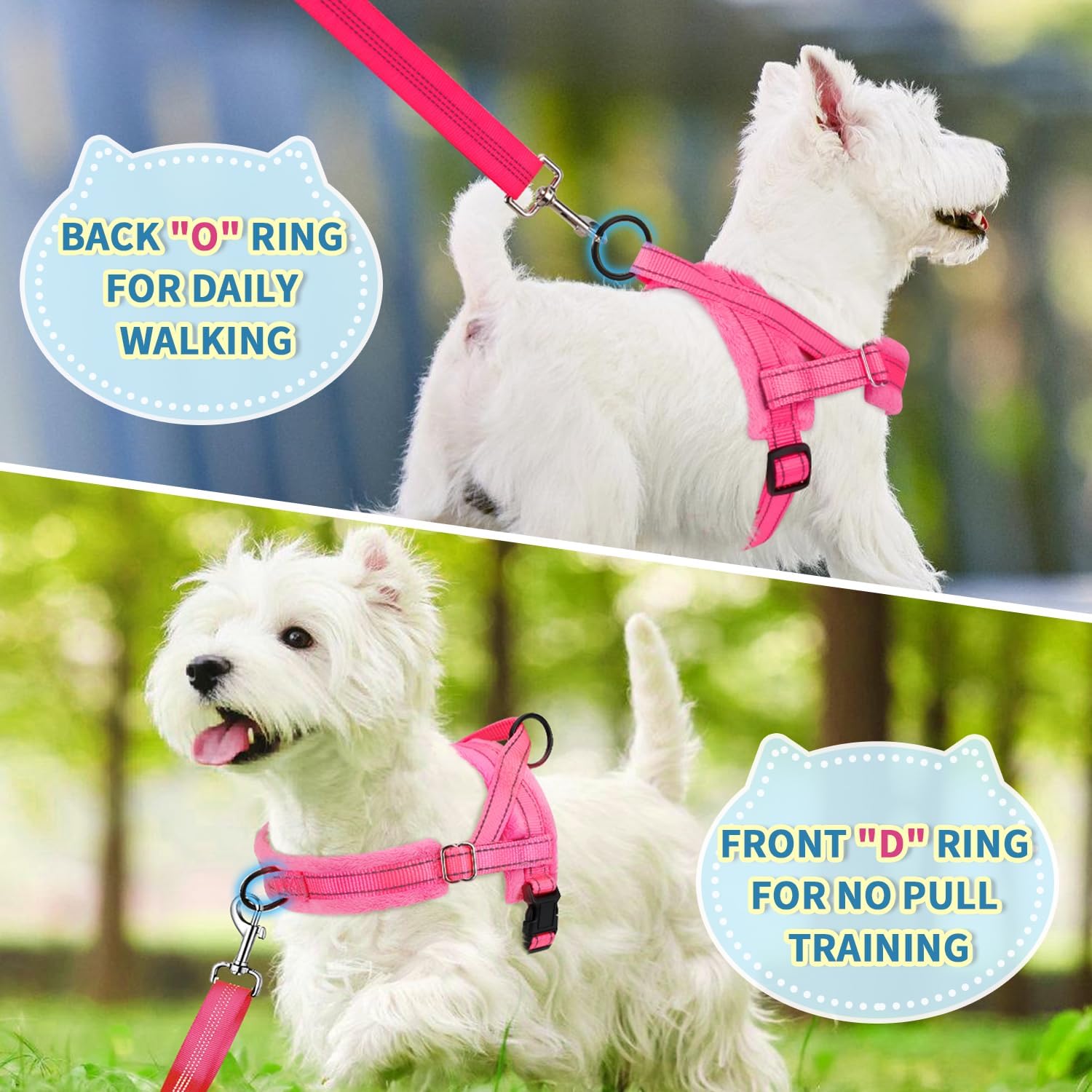 Thumbnail 5 de Eyein Small Dog Harness and Lead Set (No Pull) – Soft Padded Reflective XXS in Pink