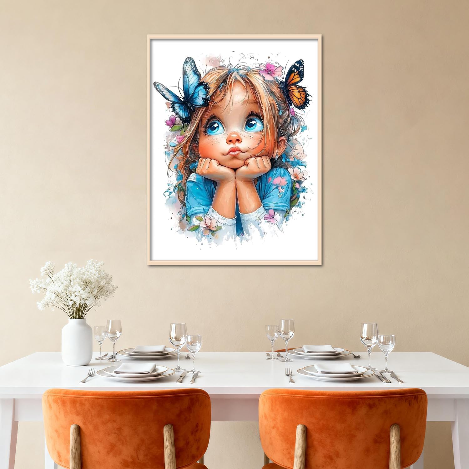 Detalle de Amaieuin 5D Diamond Painting Kit for Adults, Girl Design, 12 x 16 in