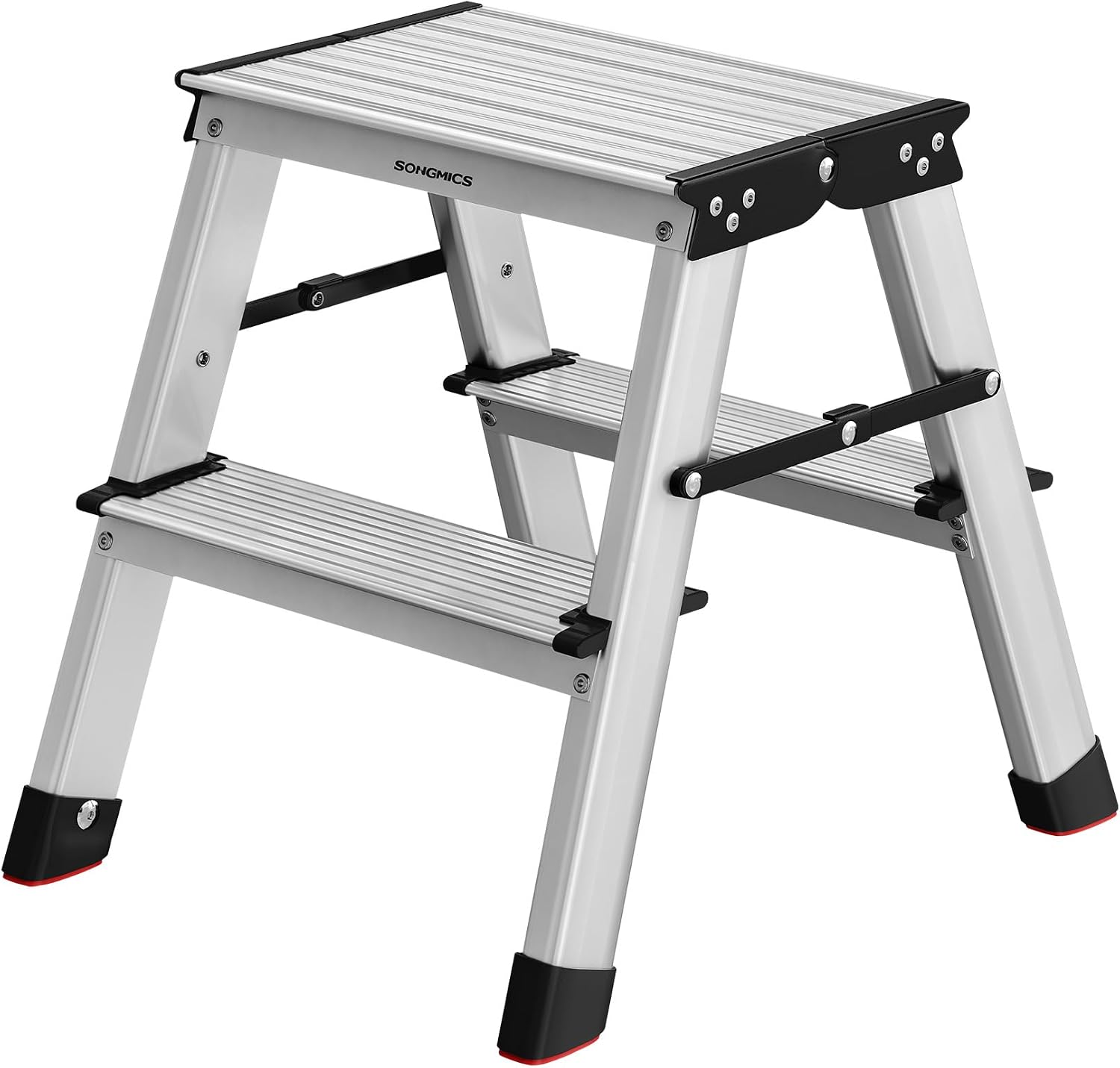 Detalle de SONGMICS UGLT012E01V1 2-Step Folding Aluminium Step Stool, 150 kg