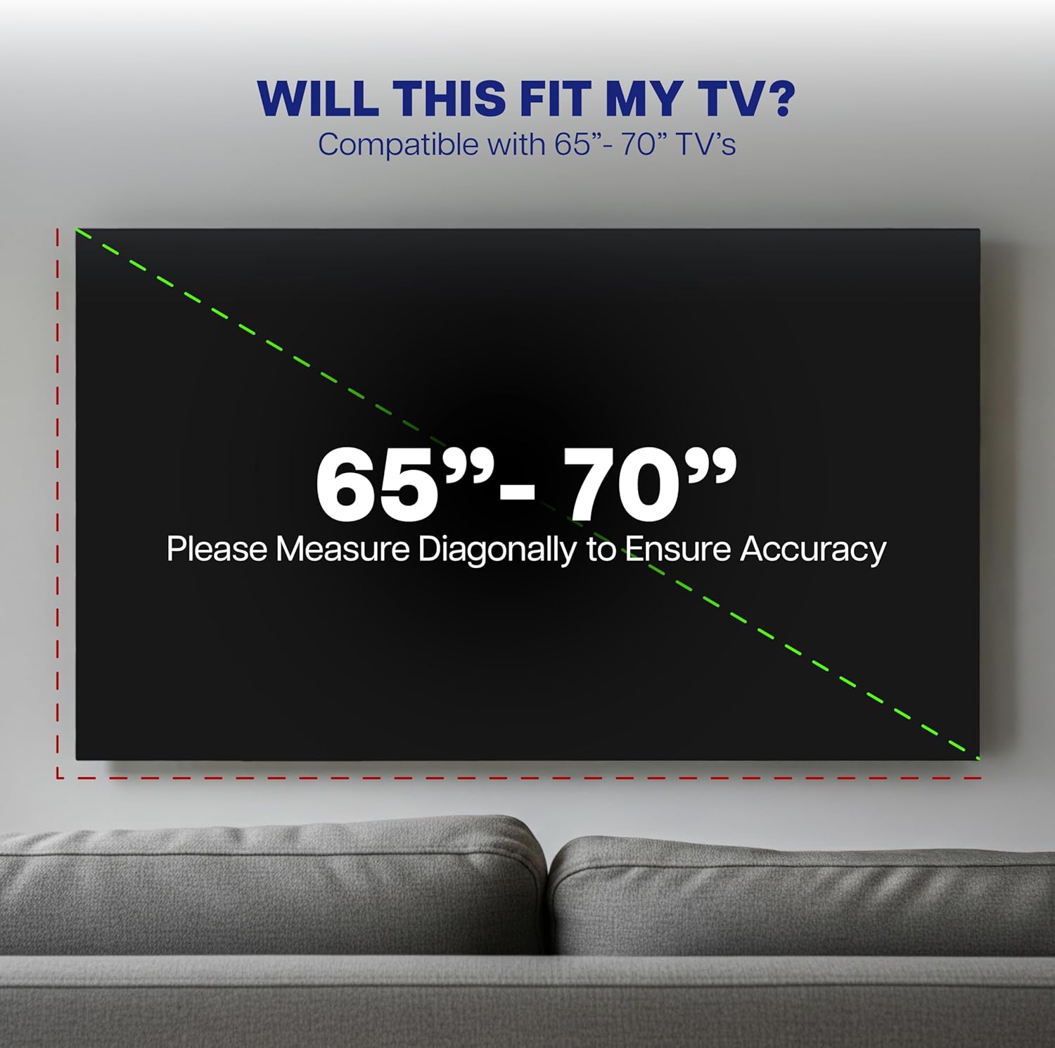 Detalle de VIVO 65–70 inch Flat Screen TV Cover (Black) – Weatherproof Outdoor Protector for Wall-Mounted Screens