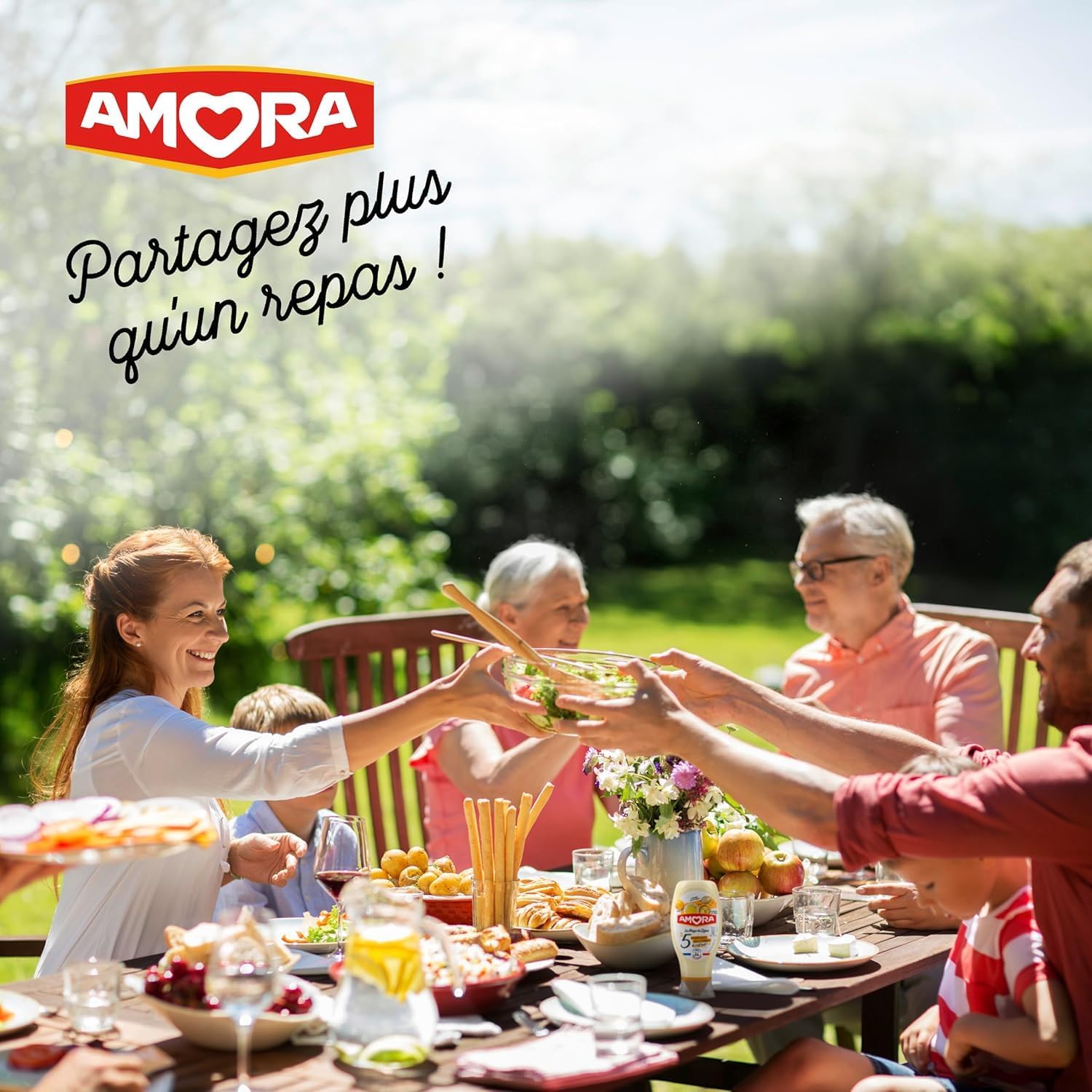 Detalle de AMORA Mayonnaise Dijonnaise 5 Ingrédients – Flacon Souple 400 g, Lot de 3