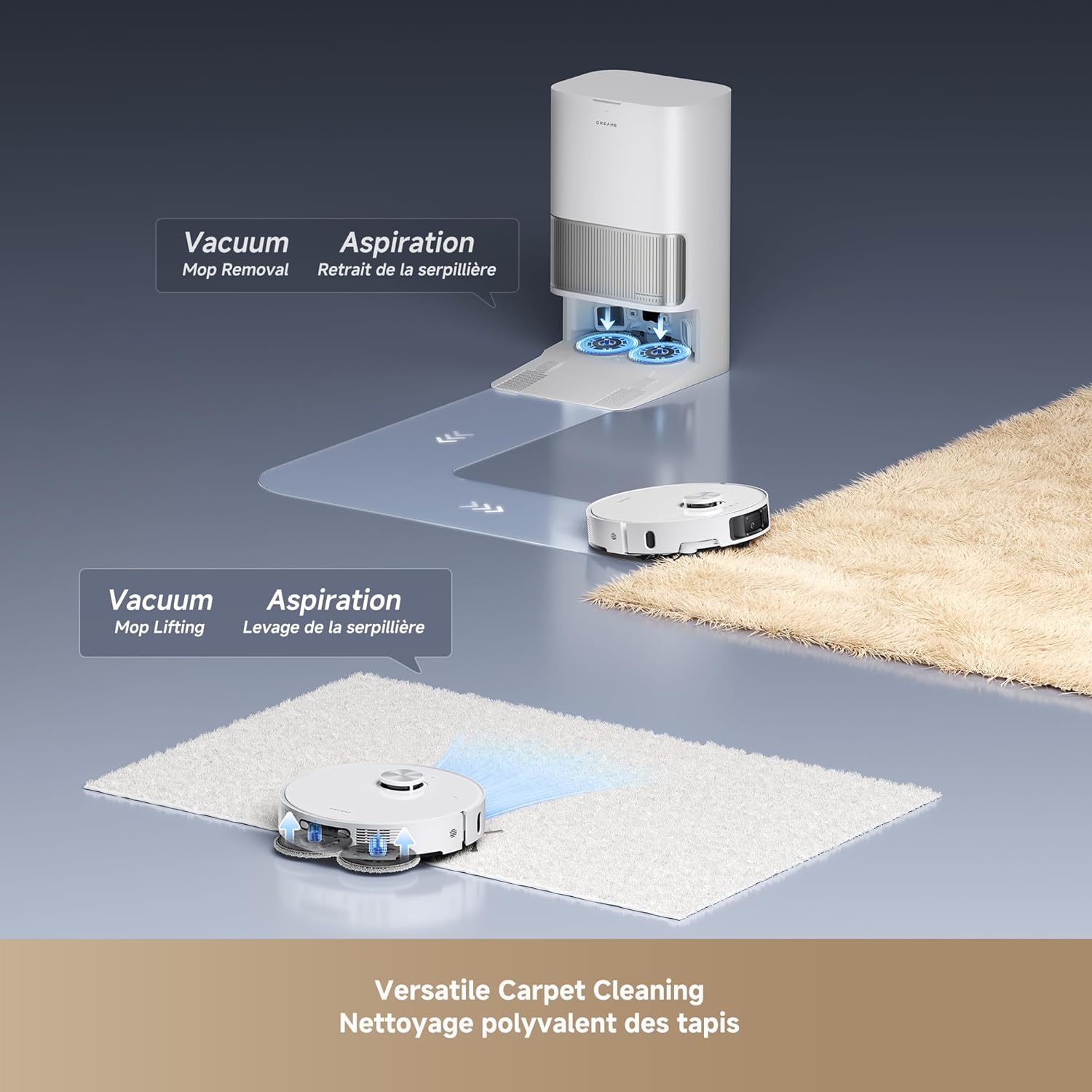 Detalle 2 de DREAME L40s Ultra RLL22SE Robot Vacuum and Mop, 19,000Pa Suction, Self-Cleaning Dock