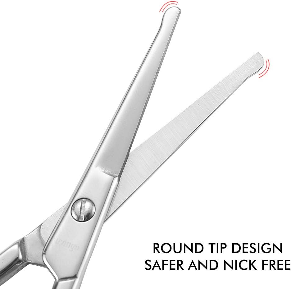 Thumbnail 3 de LIVINGO – Lot de 2 ciseaux professionnels pour barbe et poils de nez, bout arrondi