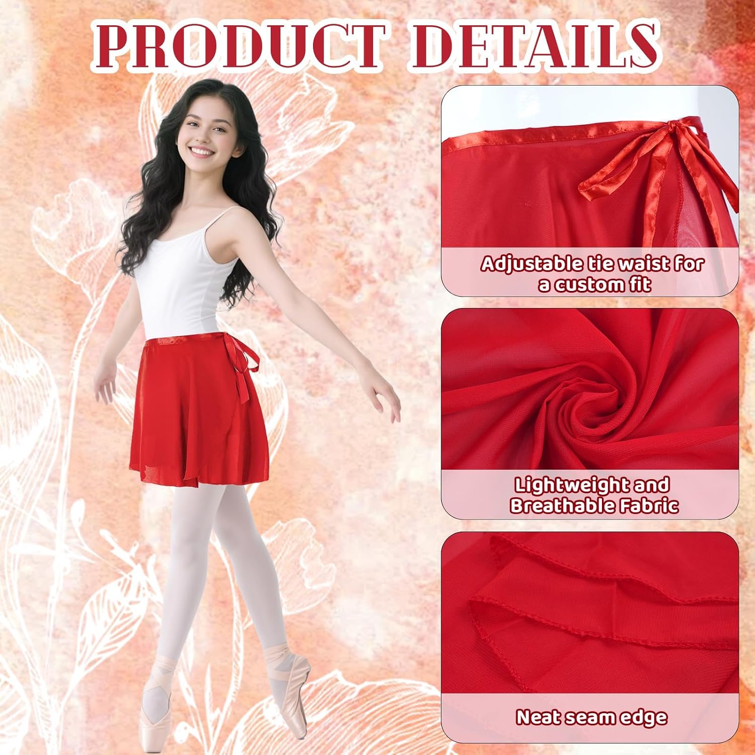 Thumbnail 4 de Baisdan Ballet Wrap Skirt 33cm length 🩰
