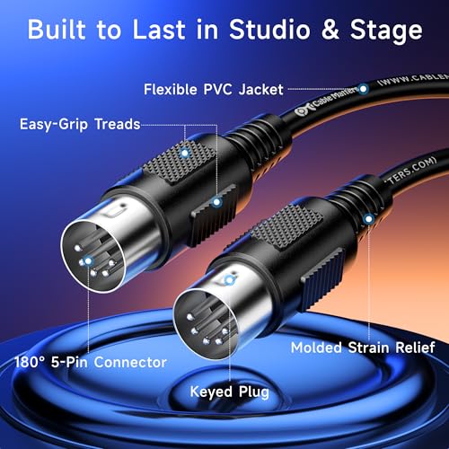 Detalle de Cable Matters 5 Pin DIN MIDI Cable (2-Pack) – 1.8m