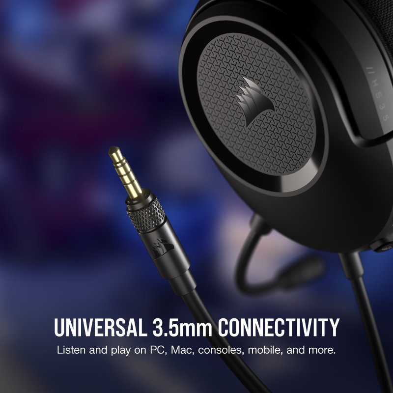 Detalle 2 de Corsair HS35 v2 Carbon Auriculares gaming multiplataforma 3,5 mm