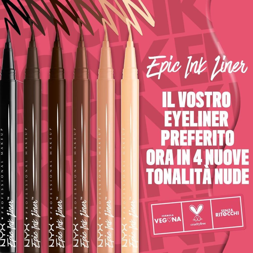 Detalle de NYX Epic Ink Liner Iperpigmentato Milk Chocolate – Linee Definite e Look Intensi, Waterproof