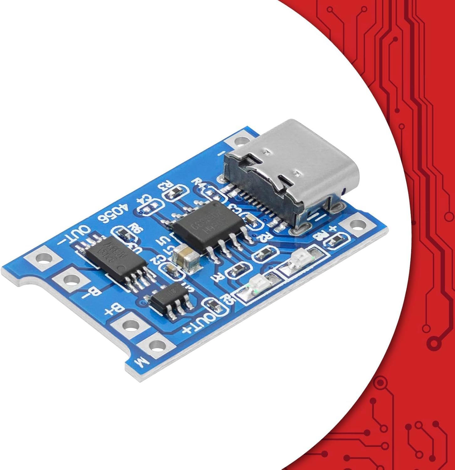 Detalle de AZDelivery modulo di ricarica TP4056 con USB Type-C e protezione per singola cella Li-Ion/LiPo