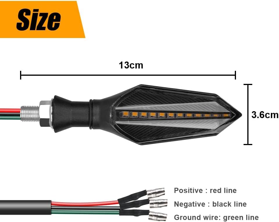 Thumbnail 1 de URAQT Motorcycle LED Turn Signal with 4 LEDs – Waterproof, 12V, DRL & Brake Light