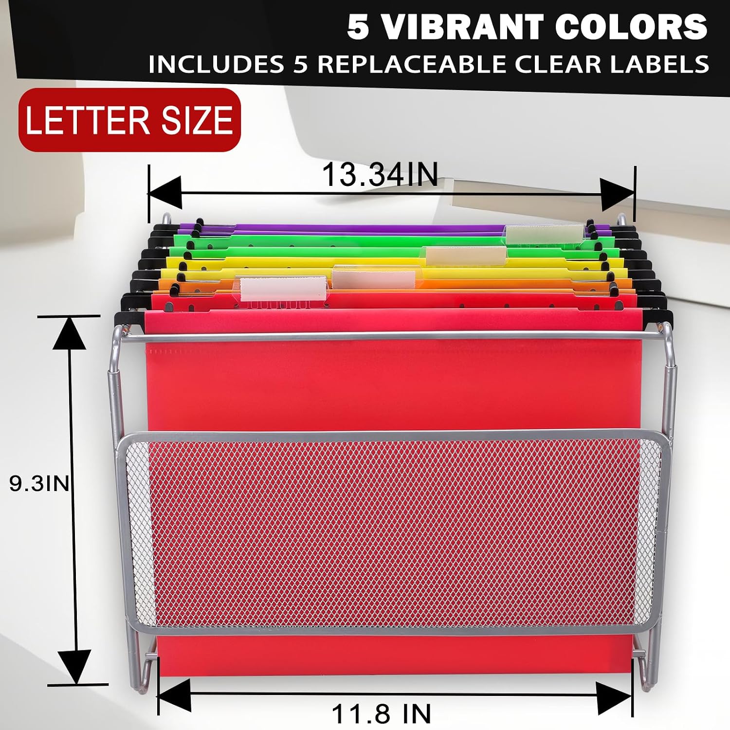 Detalle 1 de Navona Plastic Hanging File Folders, Letter Size, 2-Inch Expandable, 5-Pack