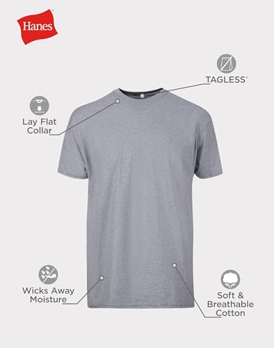 Thumbnail 6 de Hanes Men's Cotton Moisture-Wicking Crew Tee Undershirts — 6 Pack (X-Large US)