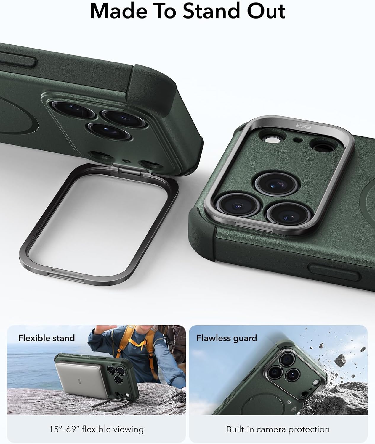Thumbnail 3 de ESR Cyber Series iPhone 17 Pro Max Case with Stand in Green