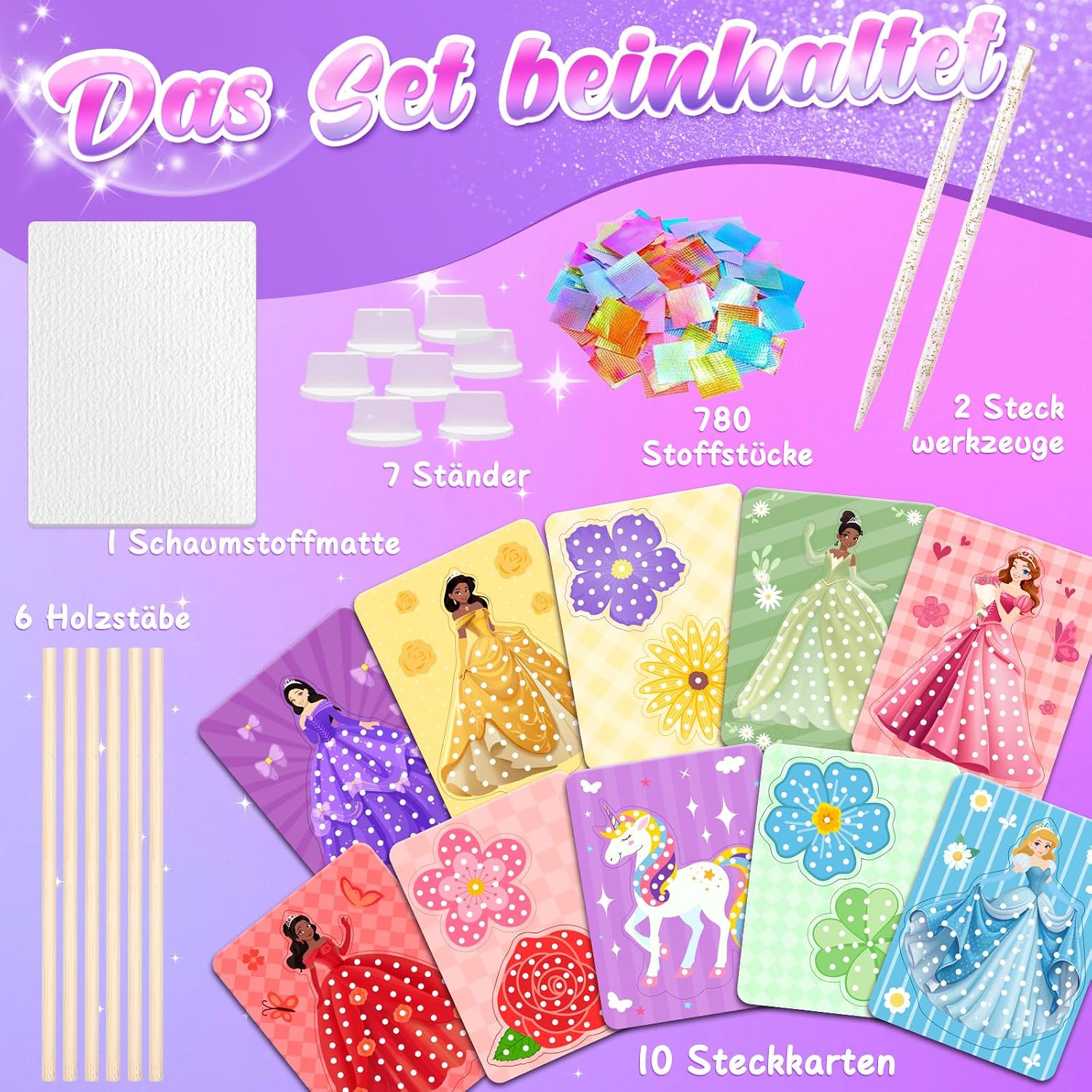 Detalle 2 de ZOOI Prinzessin DIY Bastelset ab 6 Jahren