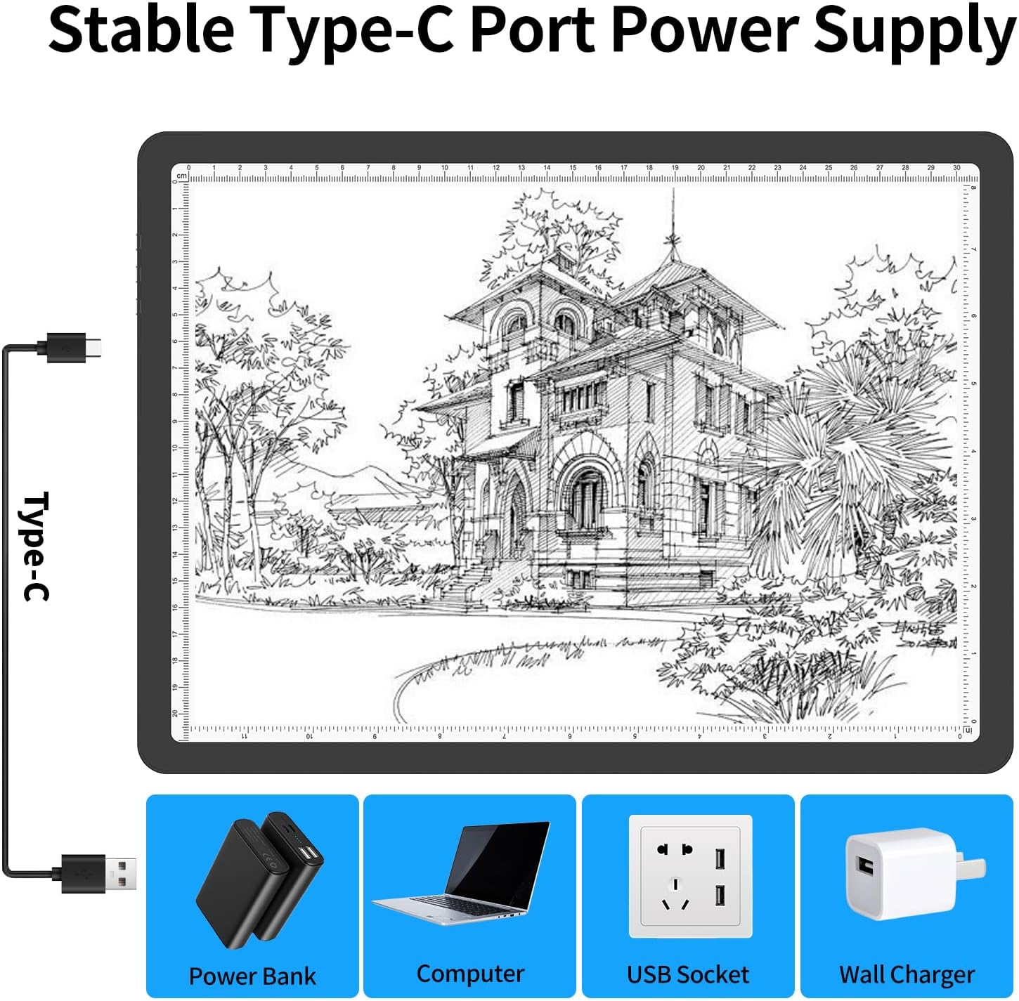 Thumbnail 6 de TOHETO A4 Light Board for Diamond Painting — Super-bright magnetic light pad with side buttons (corded)