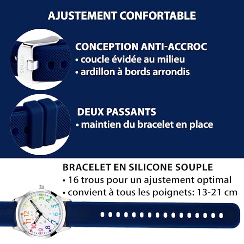 Detalle de SIMSAM Montre Enfant Garçon et Fille — Analogue Bleu Marine