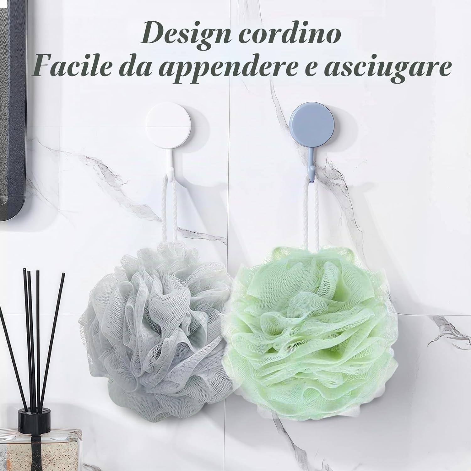 Thumbnail 3 de Flintronic: 4 Spugne Doccia da 60 g con Tessuto a Rete — esfoliazione delicata e massaggio confortevole