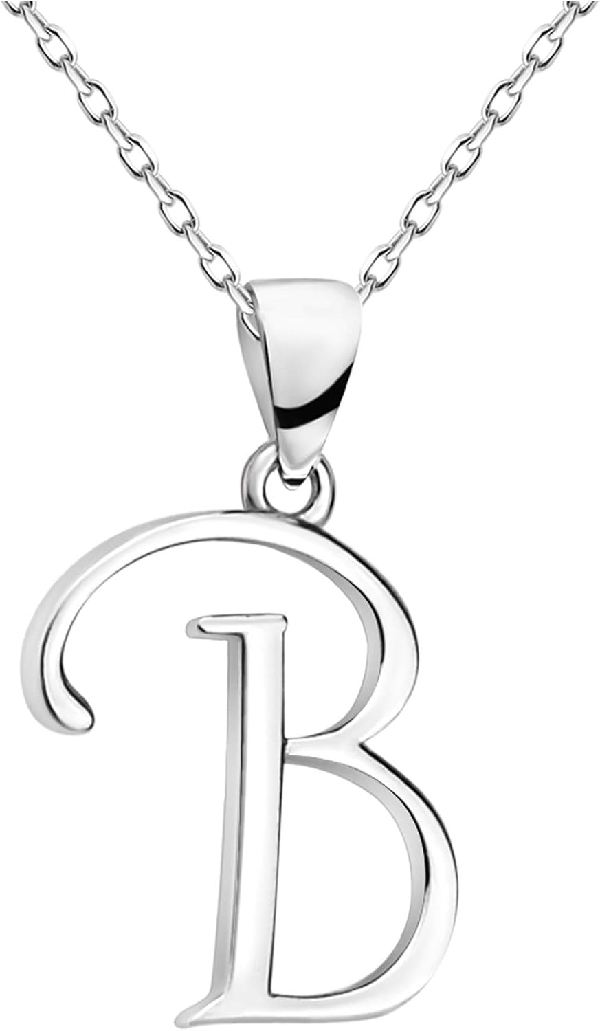 Detalle de Sofia Milani Damen-Halskette aus 925 Sterling Silber mit „B“-Buchstaben-Anhänger