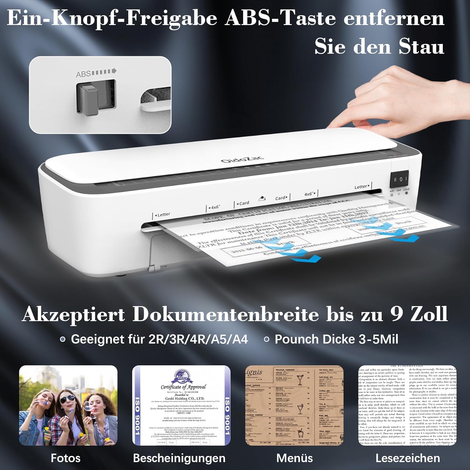 Thumbnail 3 de 11‑in‑1 A4 Thermolaminiergerät mit 36 Folien 📄