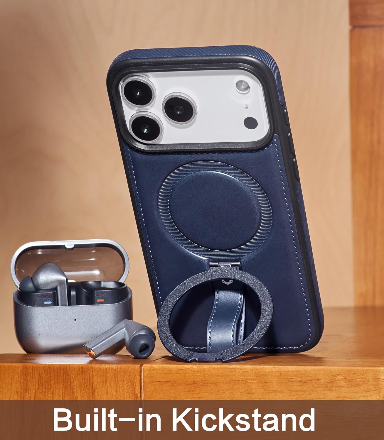 Thumbnail 5 de Butaiga iPhone 17 Pro Max Case with Leather Strap, Ring Stand & MagSafe Compatibility