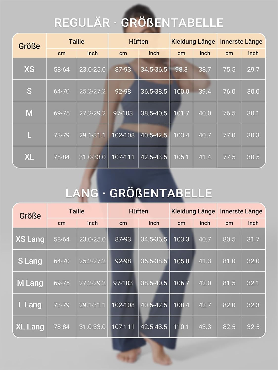 Detalle 2 de YEOREO Damen Flare Leggings 30 Zoll