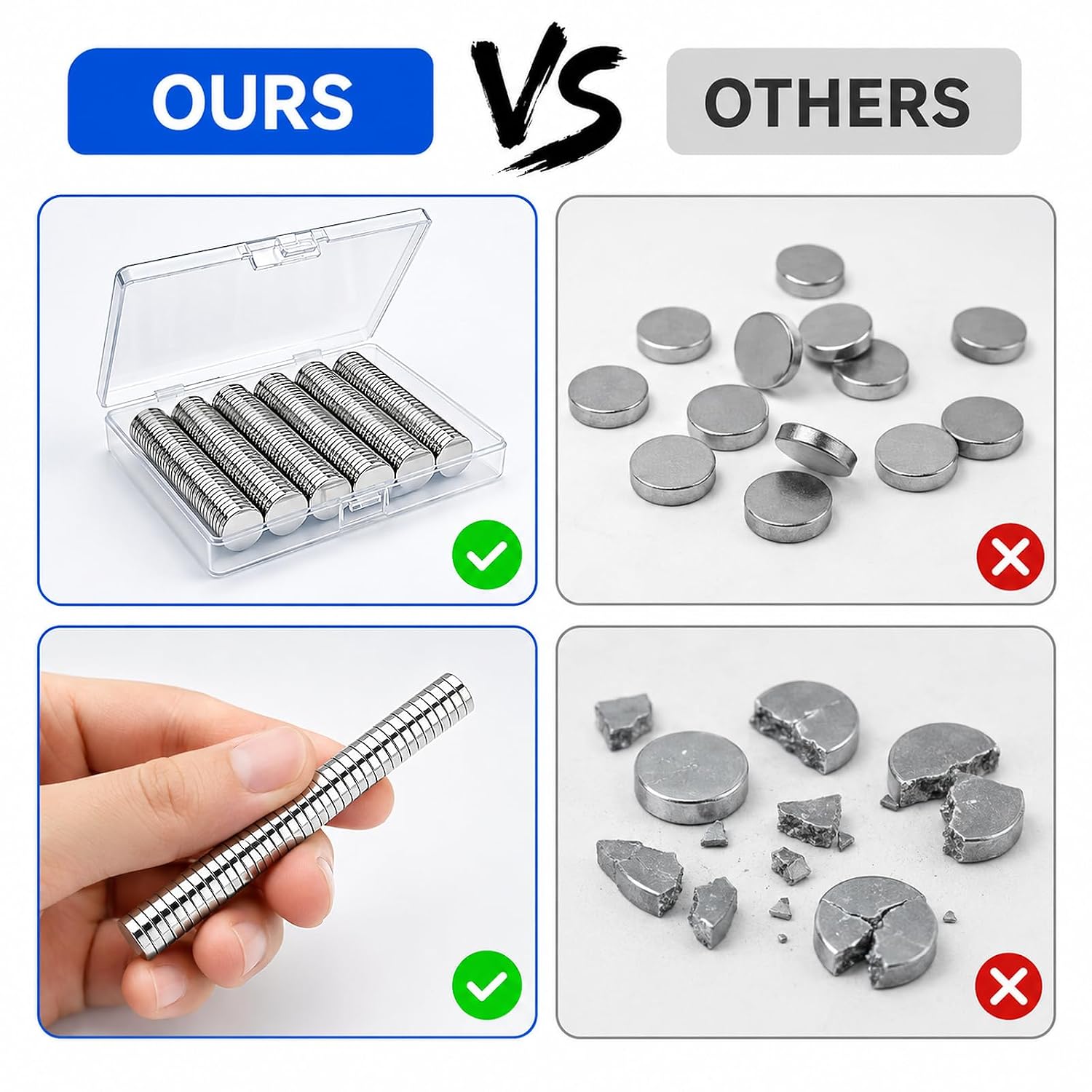 Thumbnail 6 de TIMHLOYINI 300-Piece Neodymium Disc Magnets, 3 Sizes, 2 mm Thick