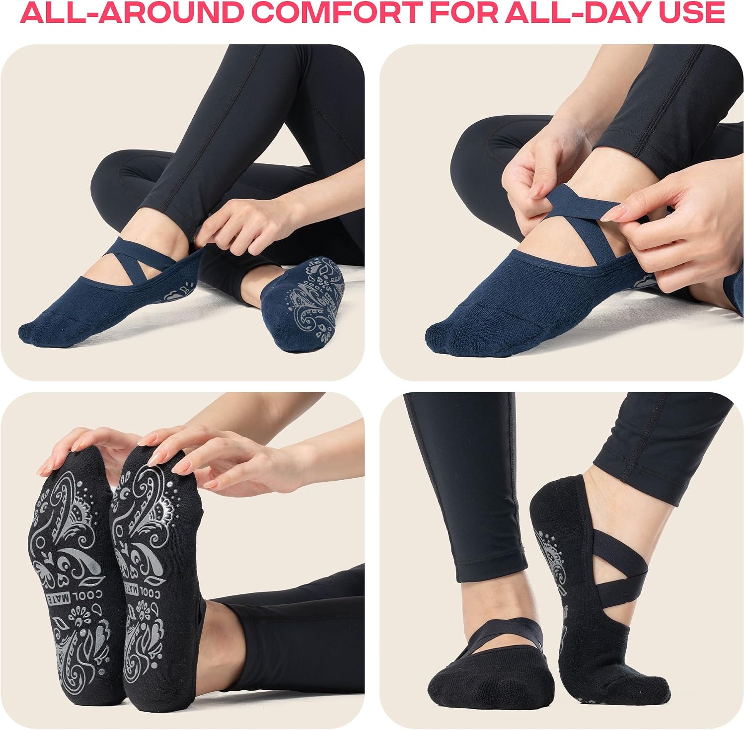 Detalle 1 de CoolMate Pilates Socks 4-Pack