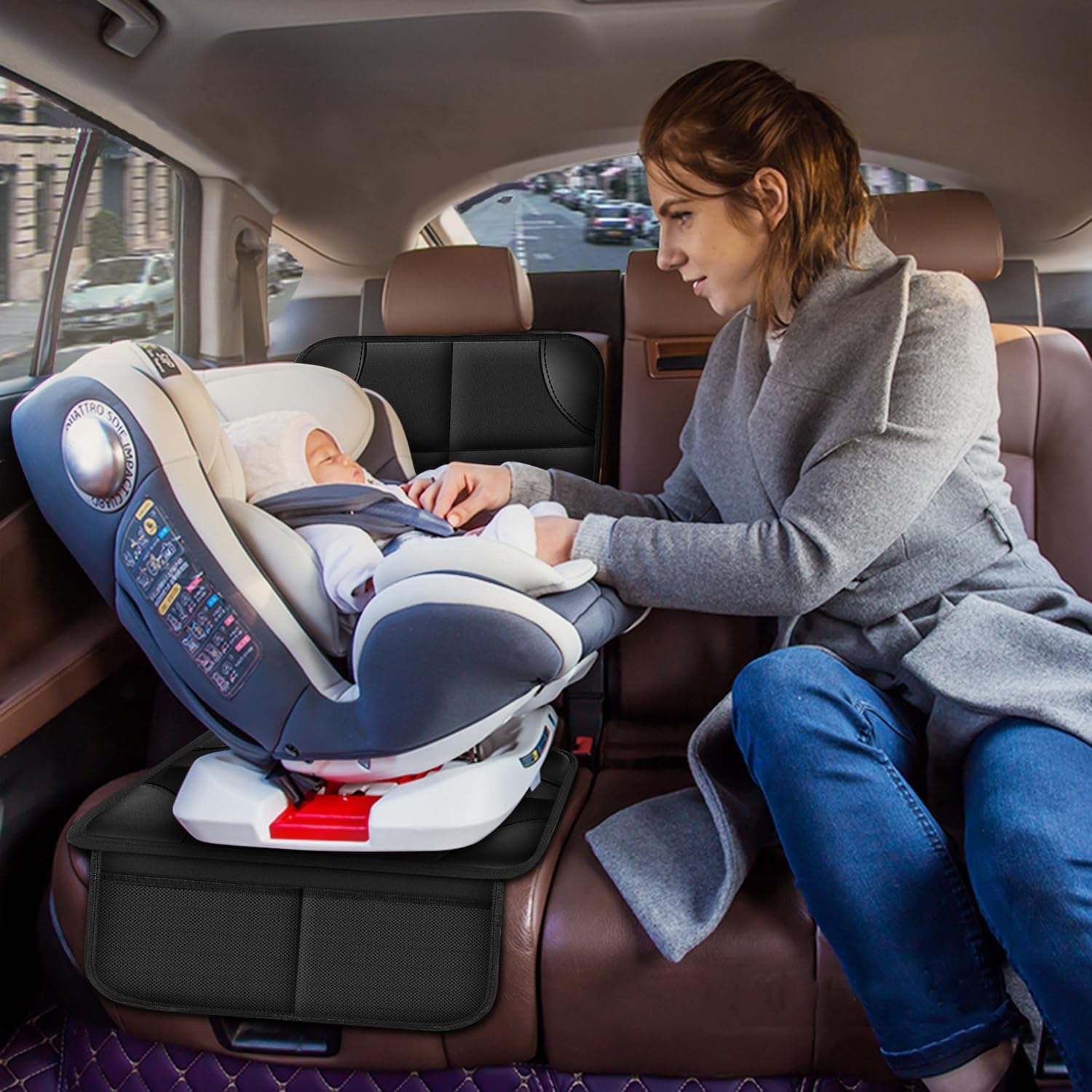 Thumbnail 6 de Meolsaek Car Seat Protector for Child Car Seat: Durable 600D Waterproof Cover with Thick Padding and Non-Slip Backing
