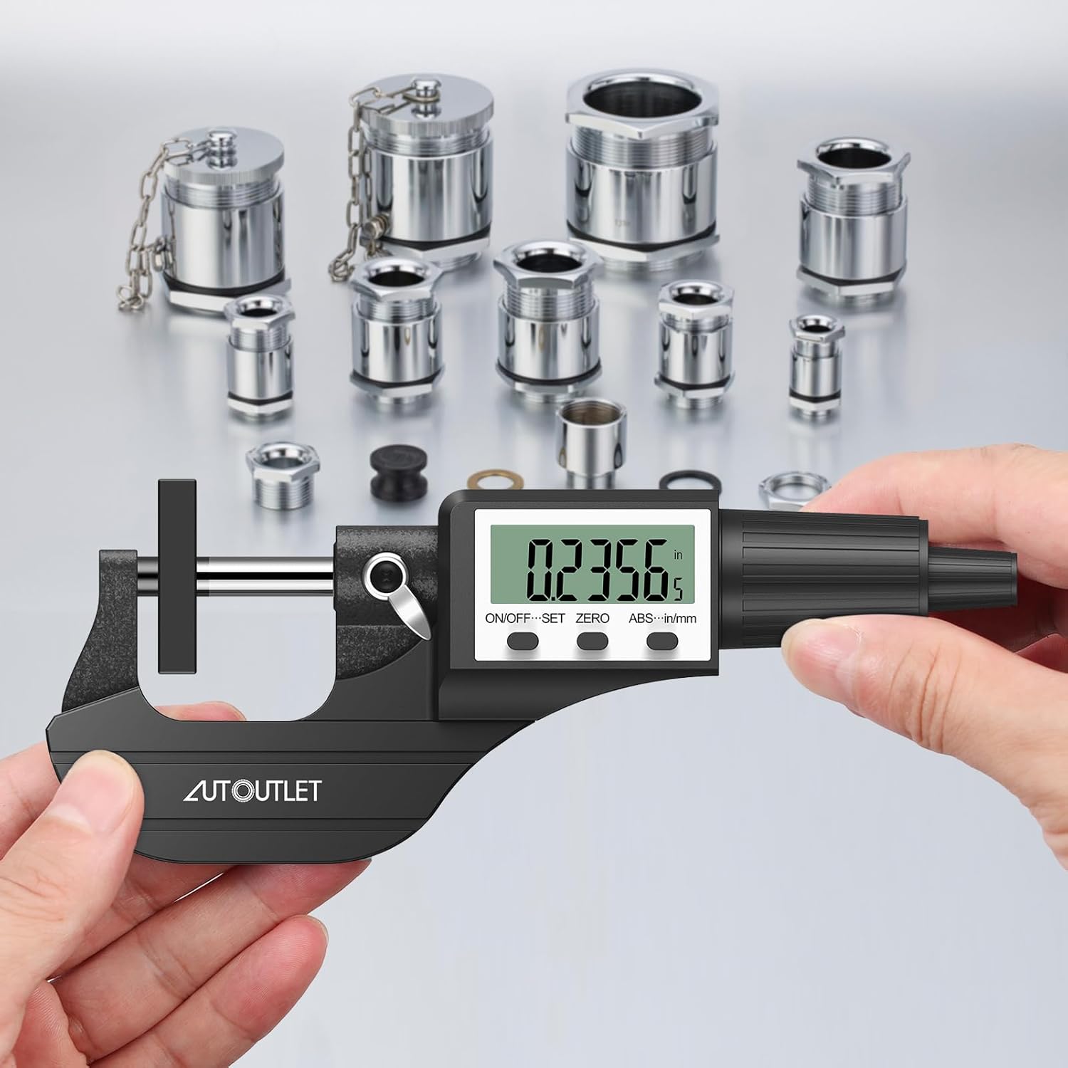 Thumbnail 6 de AUTOUTLET 0~25mm/0-1" External Micrometer with Stainless Steel Anvil — Digital Precision for Professionals