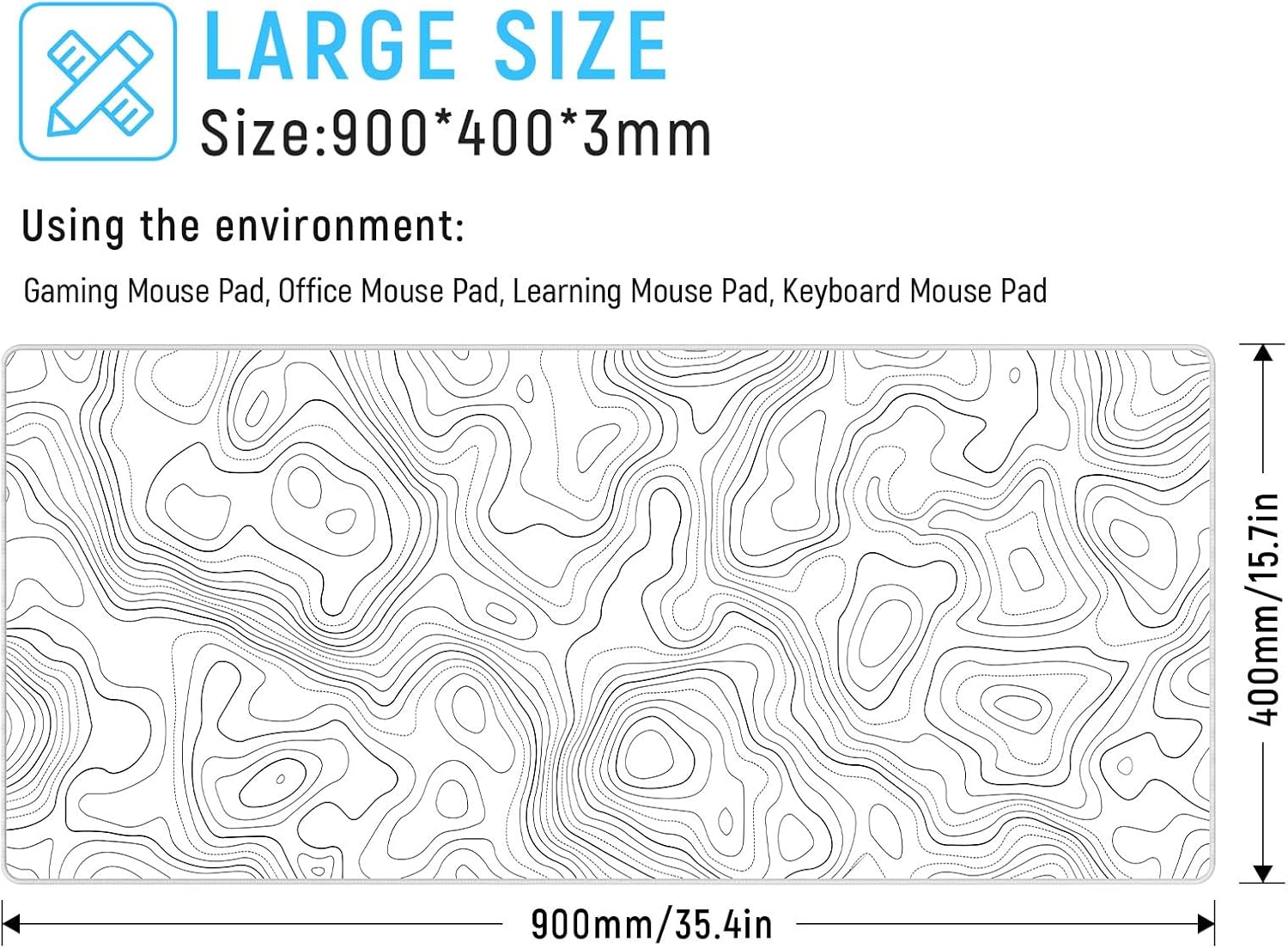 Thumbnail 2 de JIALONG Gaming Mouse Pad (Large Desk Pad) 35.4 x 15.7 in with anti-slip base