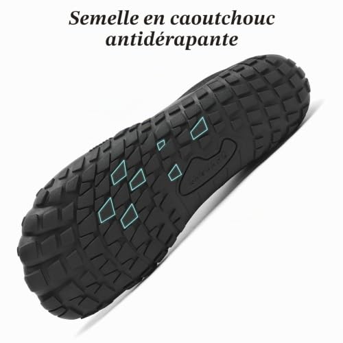 Detalle 2 de SAGUARO Chaussures de Trail Minimalistes – Noir Charbon, 47 EU