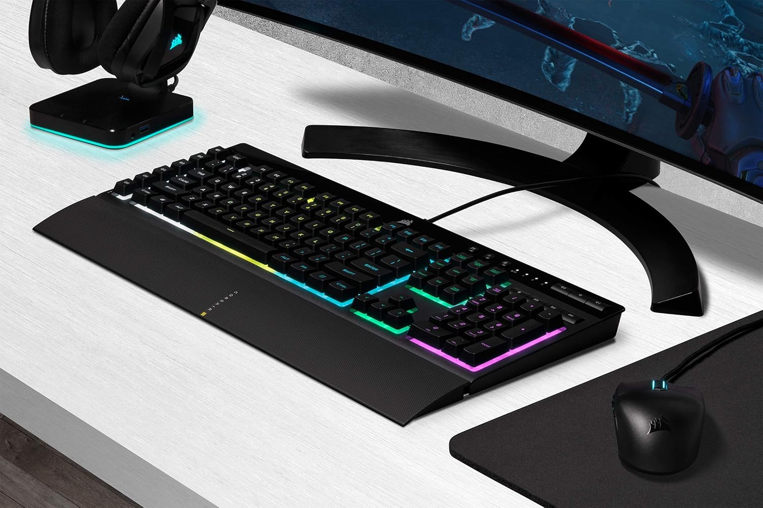Thumbnail 5 de Corsair K55 RGB PRO Gaming-Tastatur (kabelgebunden, Membran) – AZERTY, schwarz