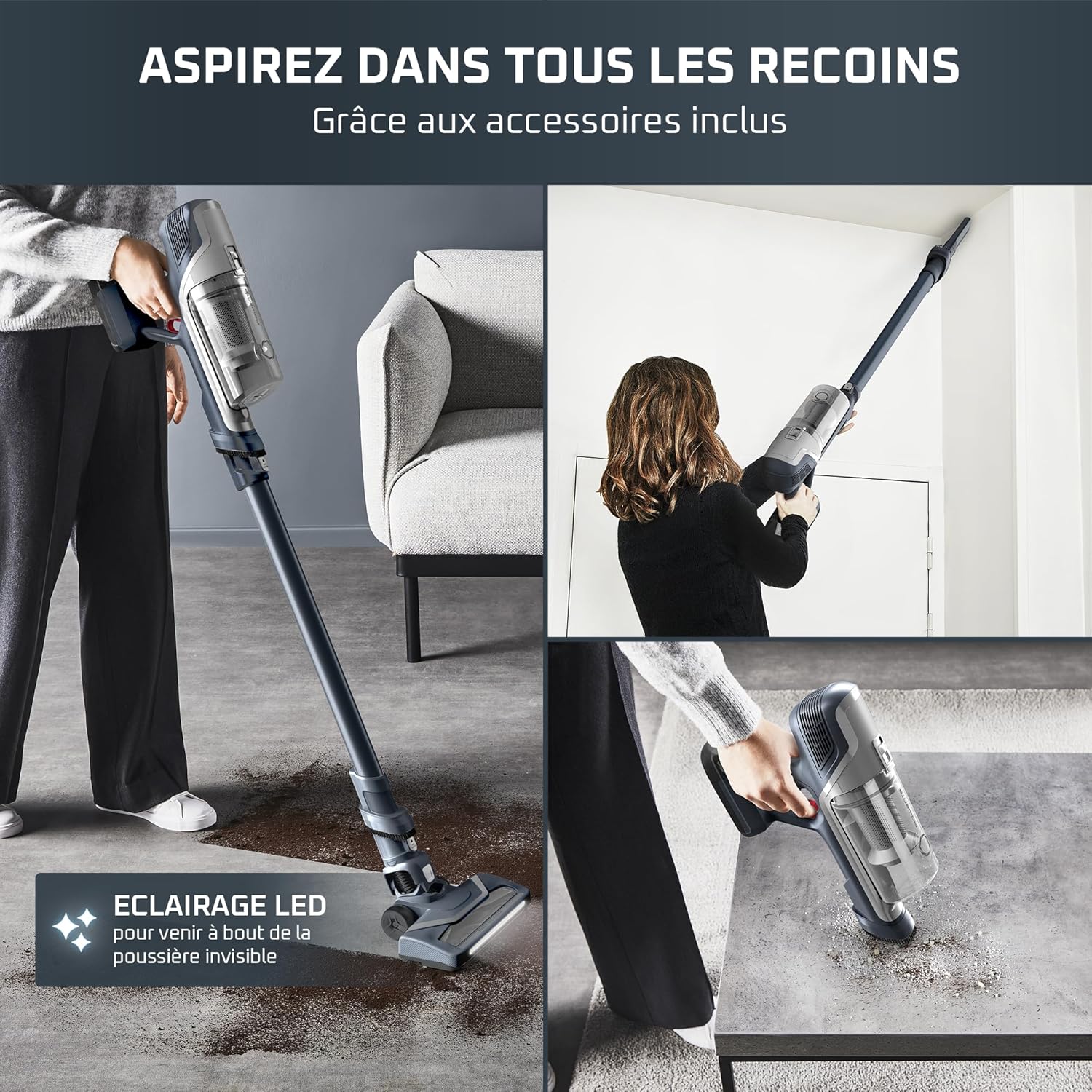 Detalle 2 de Rowenta X-Pert 6.60 RH6836EO aspirateur balai sans fil multifonction 100W, autonomie jusqu’à 45 min