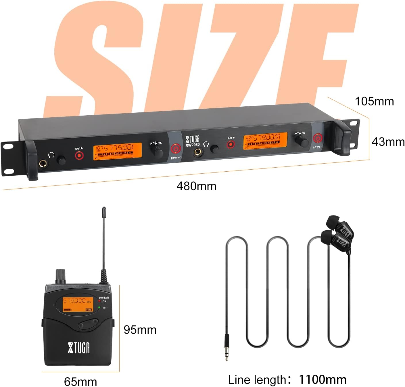 Detalle 1 de XTUGA RW2080 Wireless In-Ear Monitor System, UHF, 5 Bodypacks, Mono
