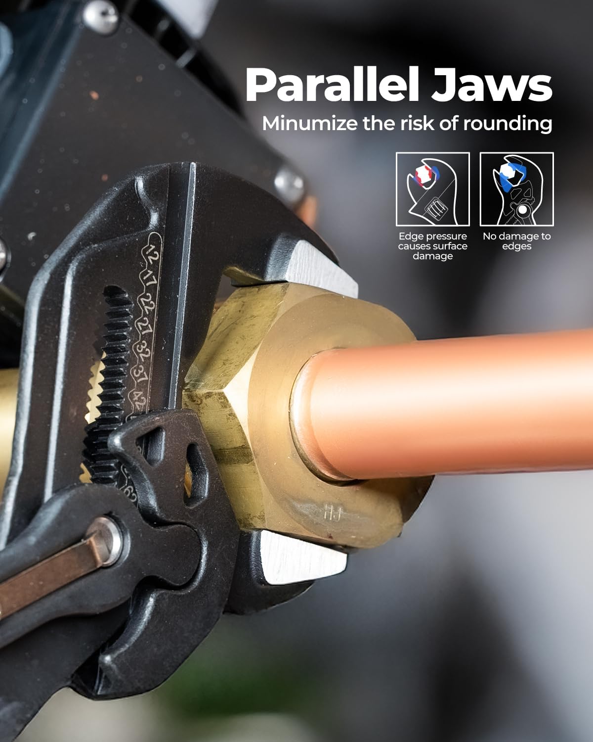 Thumbnail 6 de Toolant 7-Inch Plier Wrench with Pouch: CR-V Construction, Parallel Jaws, and Ergonomic Grip