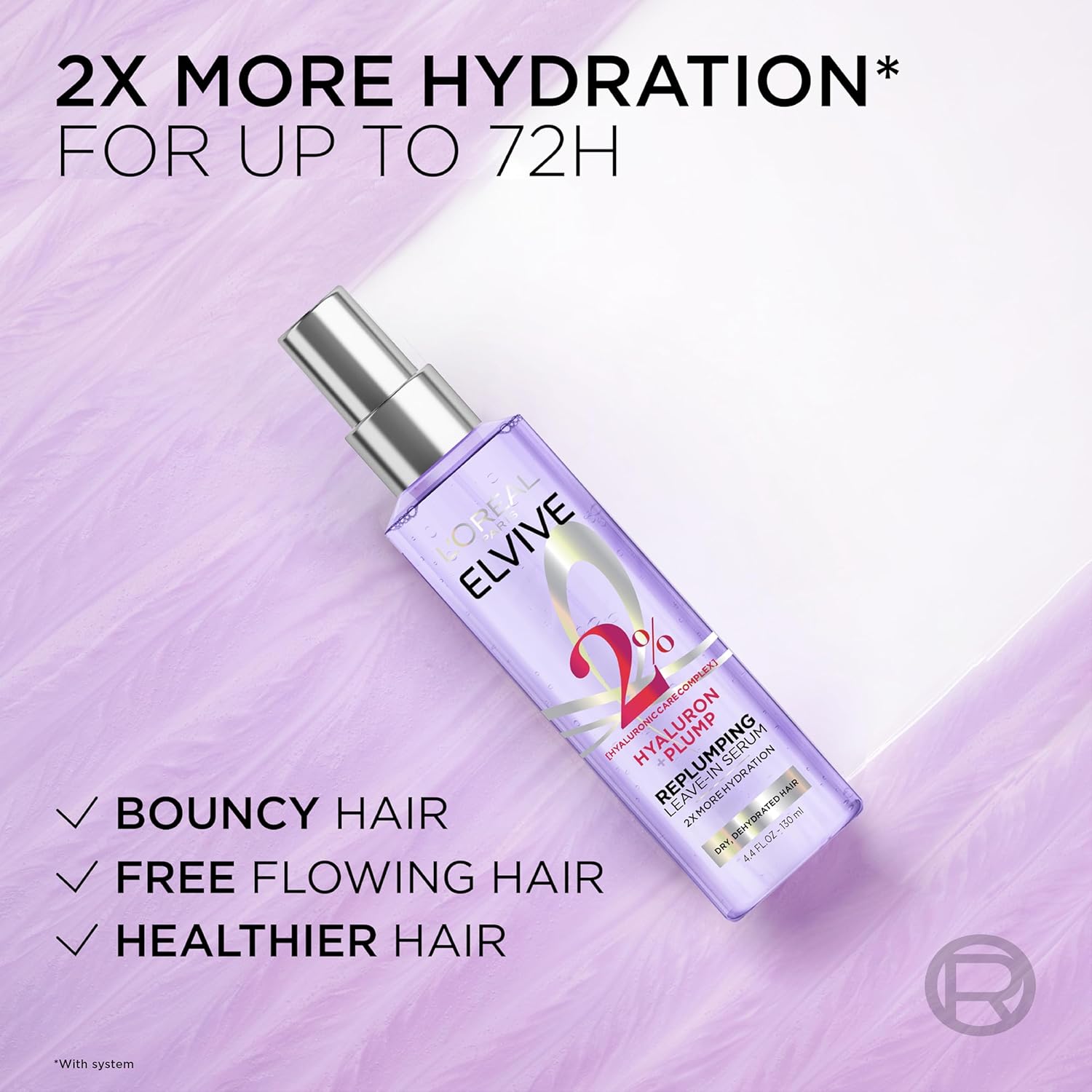 Detalle de L'Oreal Paris Elvive Hyaluron Plump Moisture Plump Hair Serum for Dehydrated, Dry Hair