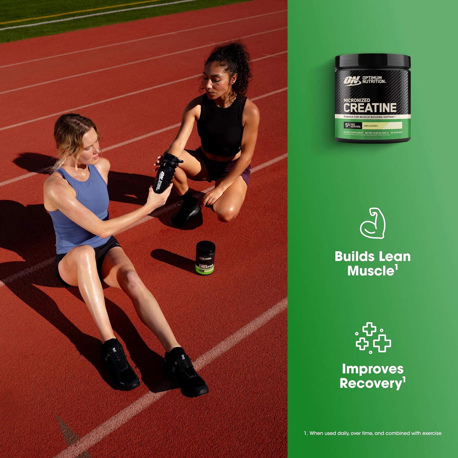 Thumbnail 1 de Optimum Nutrition Creatine Powder (5g per Serving, 60 Servings) – Unflavored Micronized Creatine Monohydrate