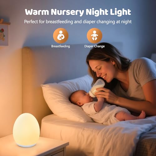 Detalle 2 de MediAcous Night Light for Kids: 7 Colors Egg Light for Nursery
