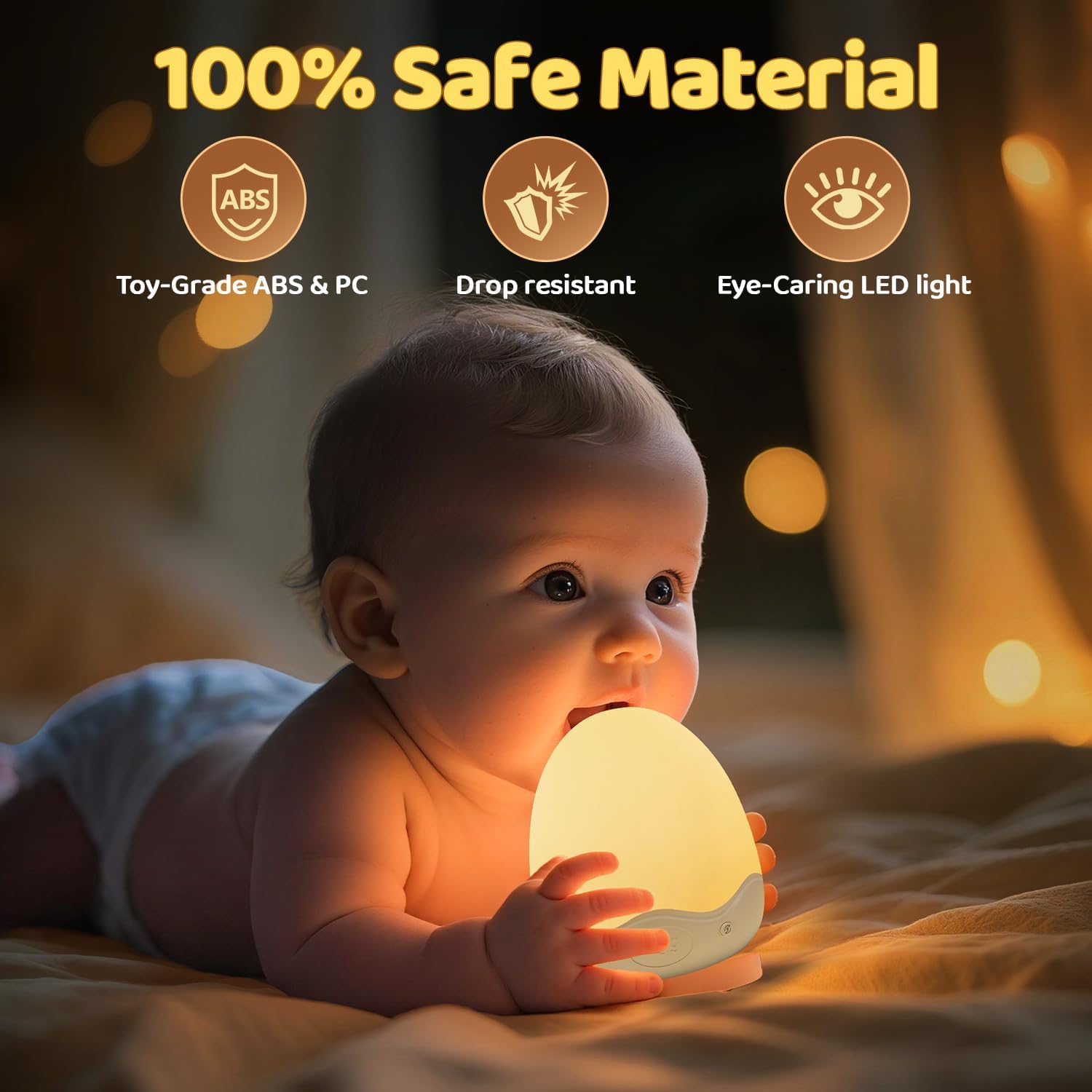 Thumbnail 6 de COOLNIGHT Nachtlicht Kinder Eggy Egg – dimmbares Stilllicht mit Touch, Fernbedienung, 10 Farben und langer Akku