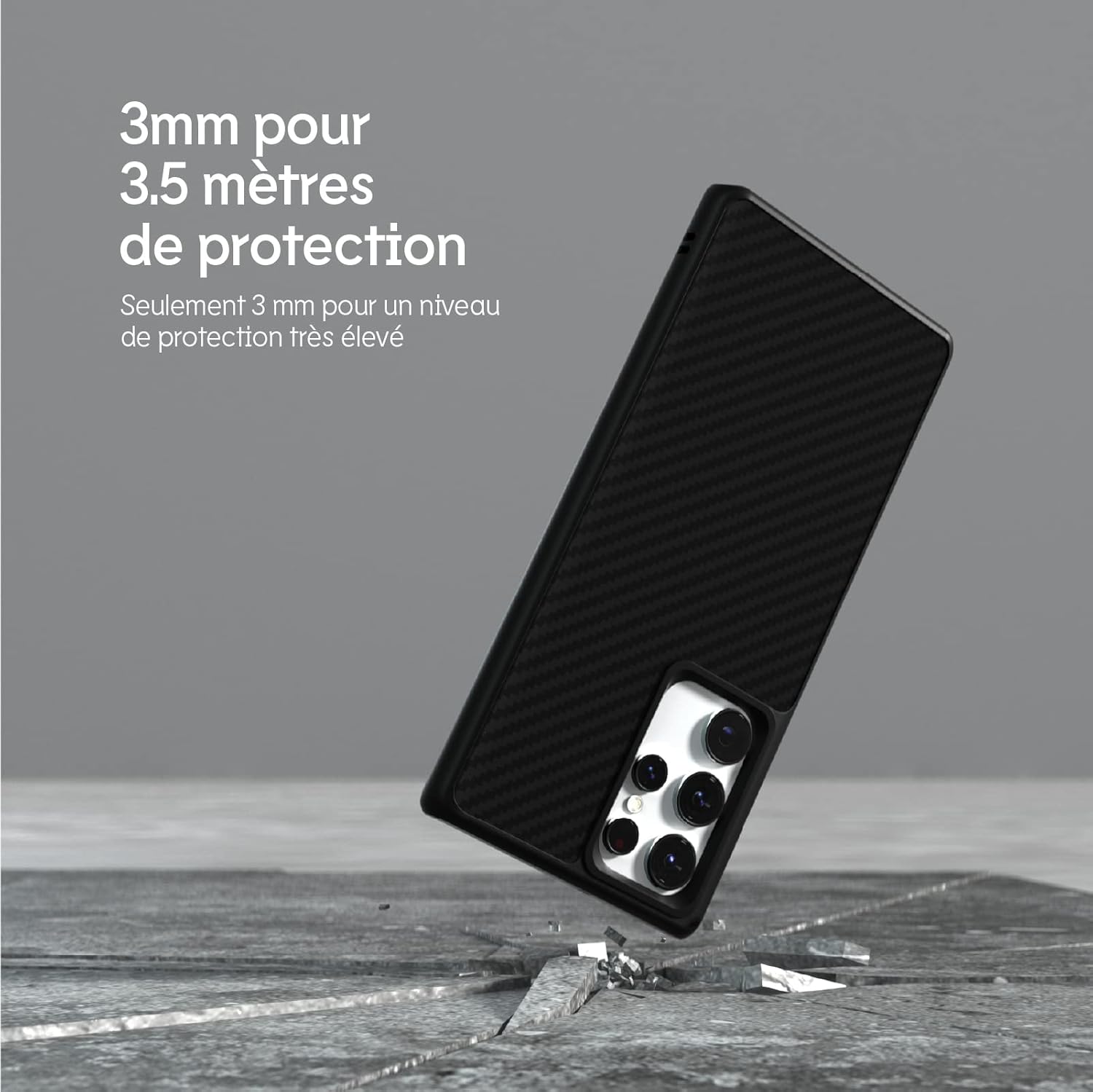 Thumbnail 1 de RhinoShield SolidSuit : Coque Fine pour Samsung Galaxy S22 Ultra, Fibre de Carbone et Finition matte