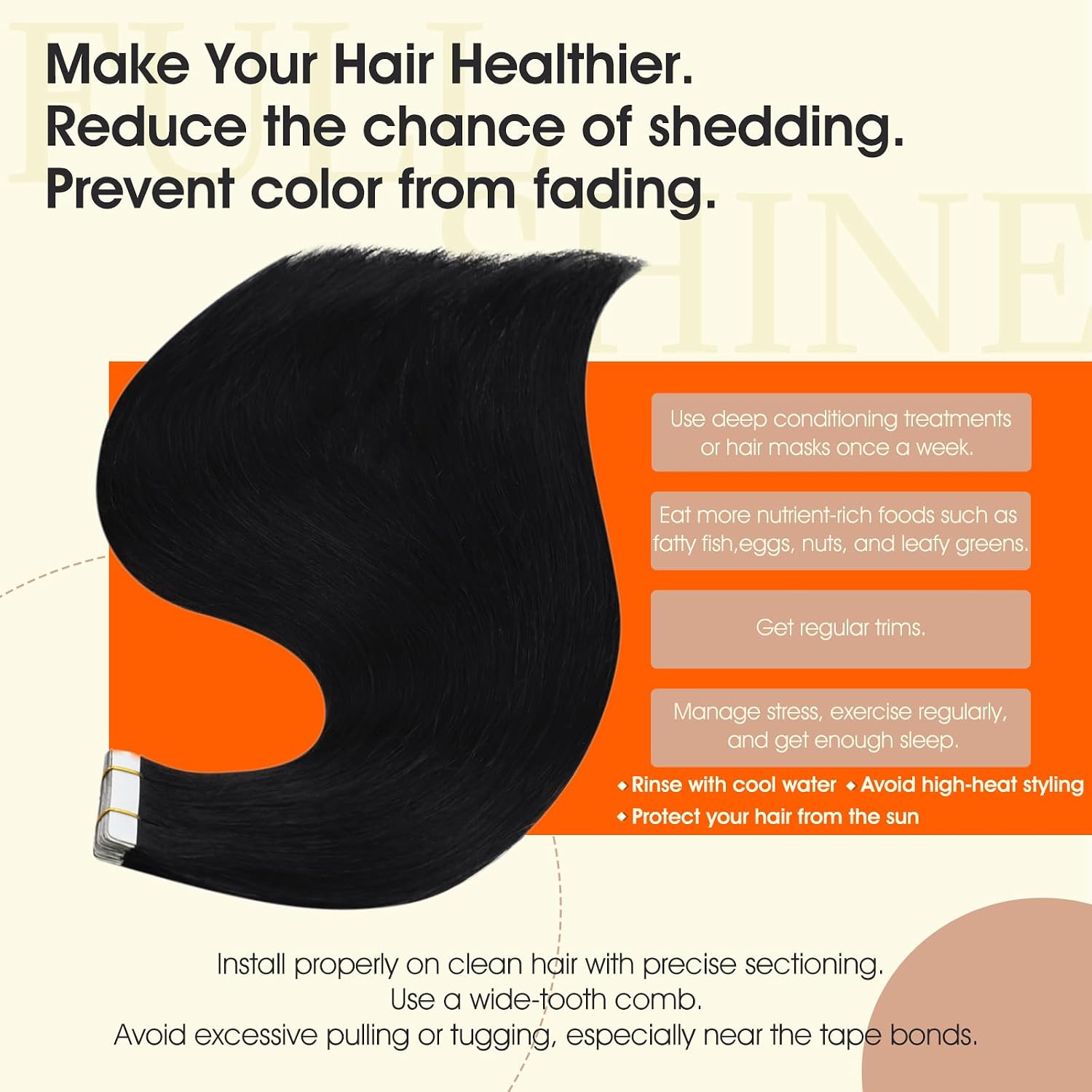 Thumbnail 2 de Full Shine Remy Tape-In Extensions 51 cm