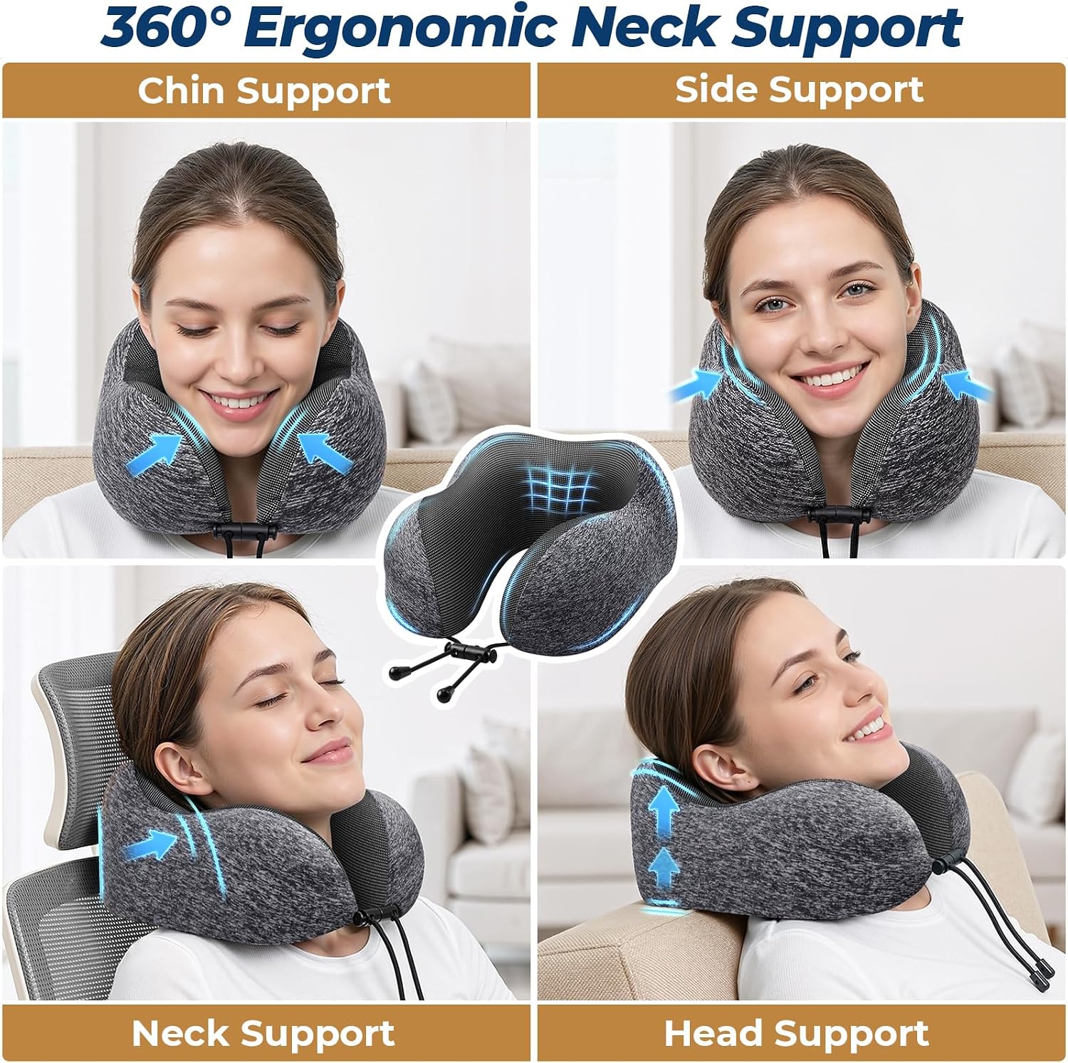 Detalle de ExploreBliss Travel Pillow with Memory Foam
