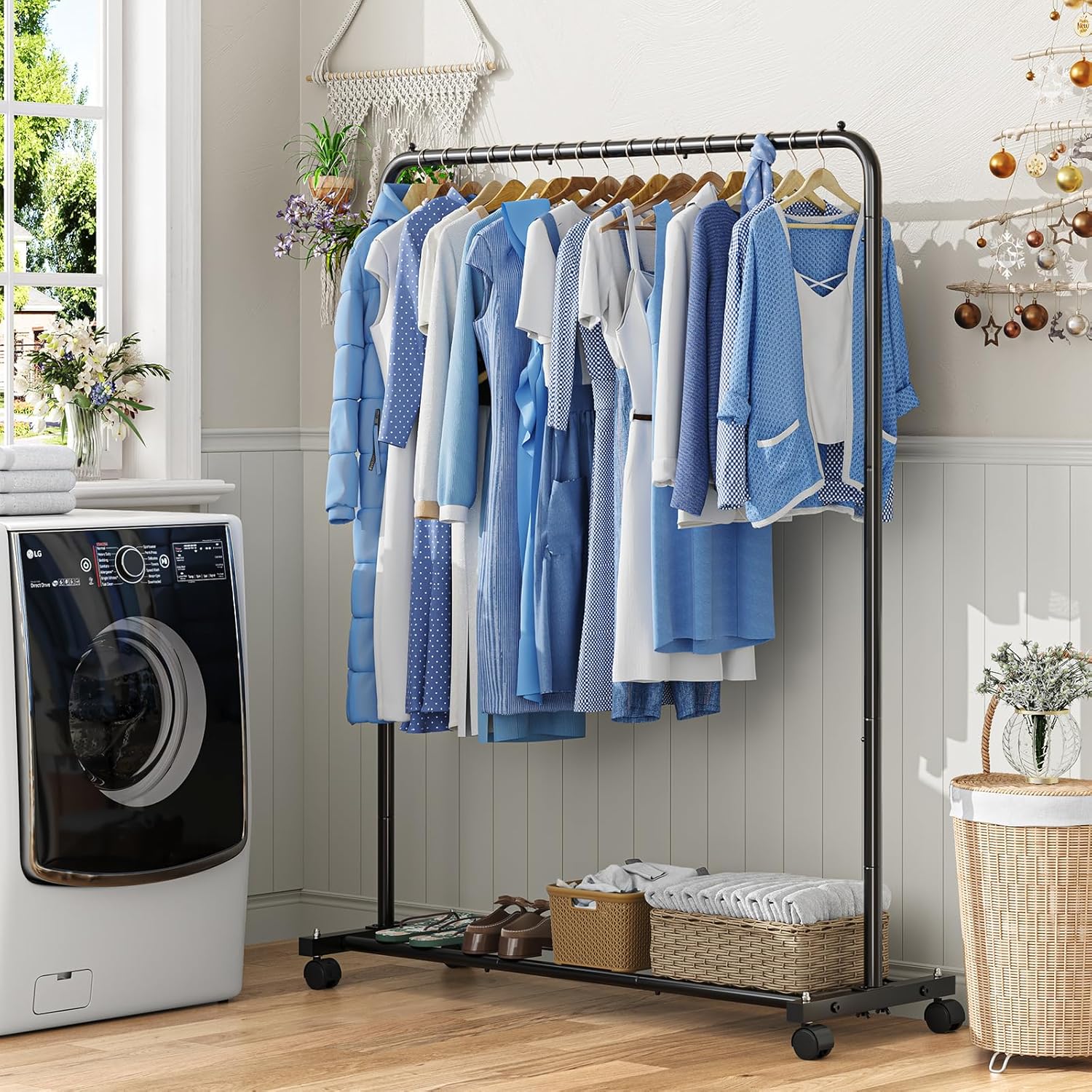 Detalle 2 de Simple Trending Standard Clothes Rack with Storage Shelves