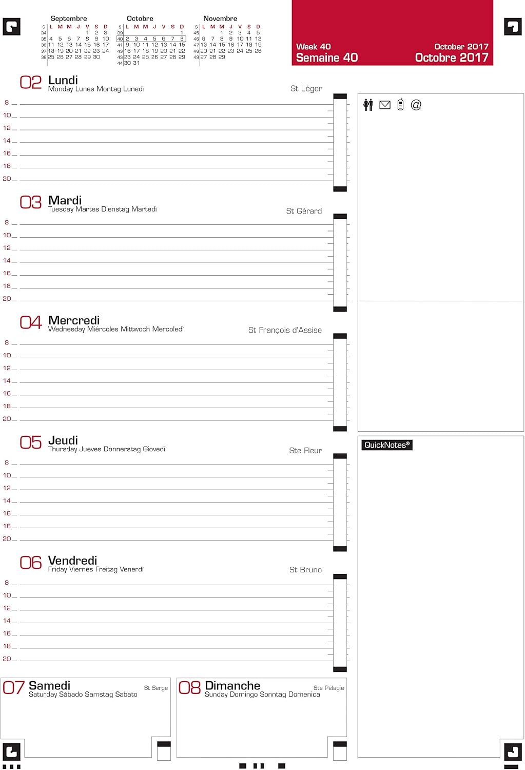 Detalle 2 de Agenda Oxford Teacher scolaire Semainier spiralé 21x29,7cm Gris (Année 26-27)