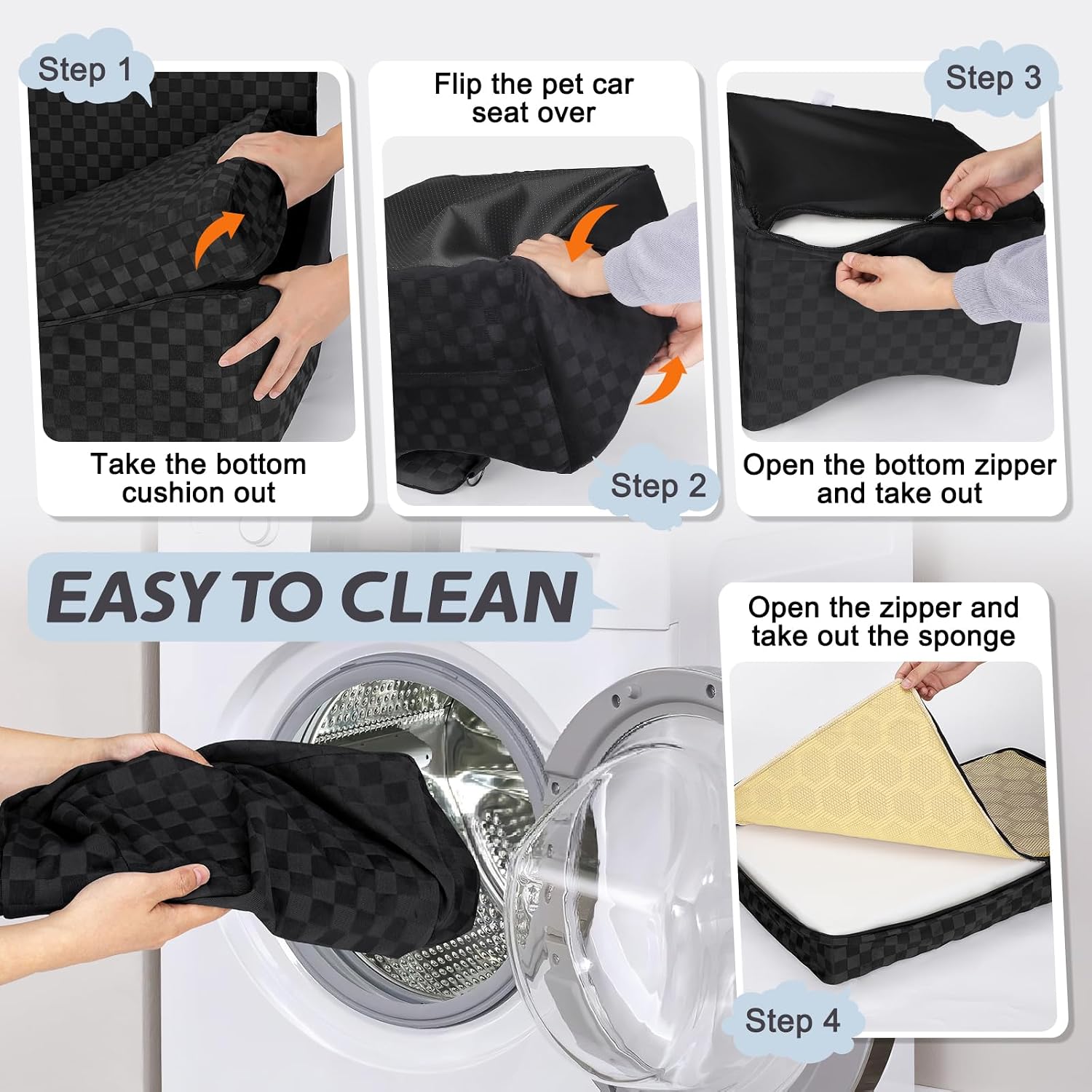 Detalle de JOEJOY Large Dog Car Seat: Memory Foam Booster for Medium to Large Dogs