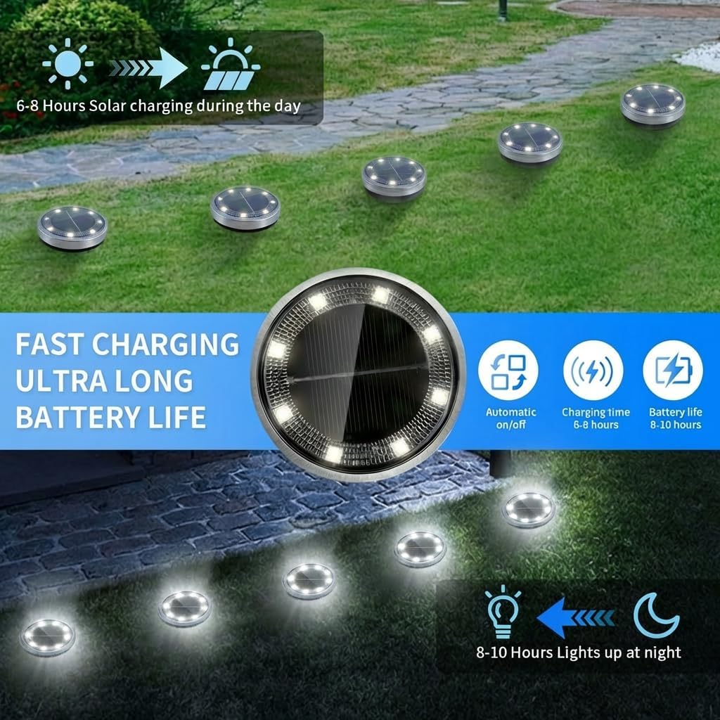 Thumbnail 4 de Solar floor lights 6 pack, 8 LED