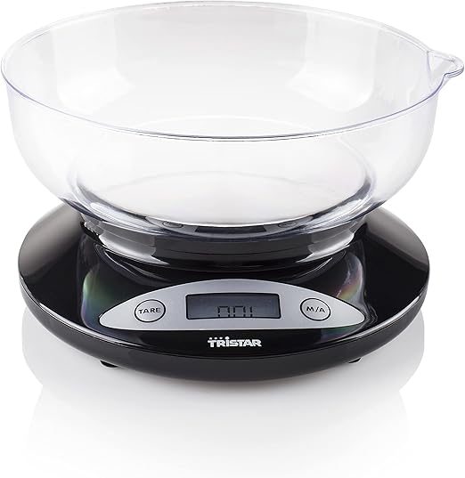 Detalle de Tristar KW-2430 Báscula de Cocina con Bol y Función Tara 🥄
