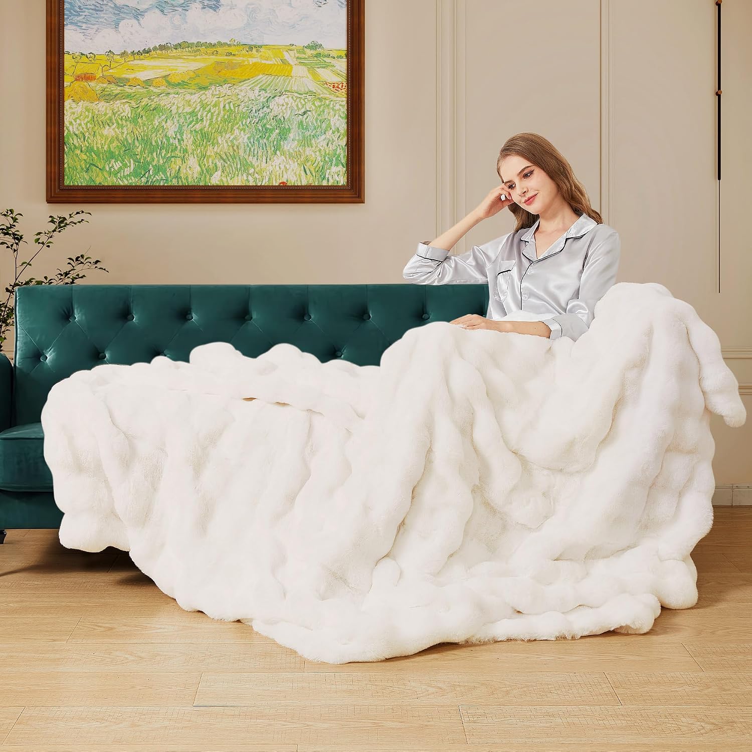 Thumbnail 6 de ORINOVA Light Beige Fuzzy Blanket 1000 GSM